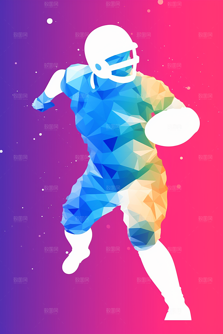 水彩运动涂鸦活力撞色插画