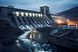 水电站大气水力发电摄影图