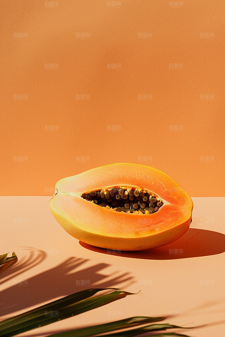 木瓜瓜果美食摄影图