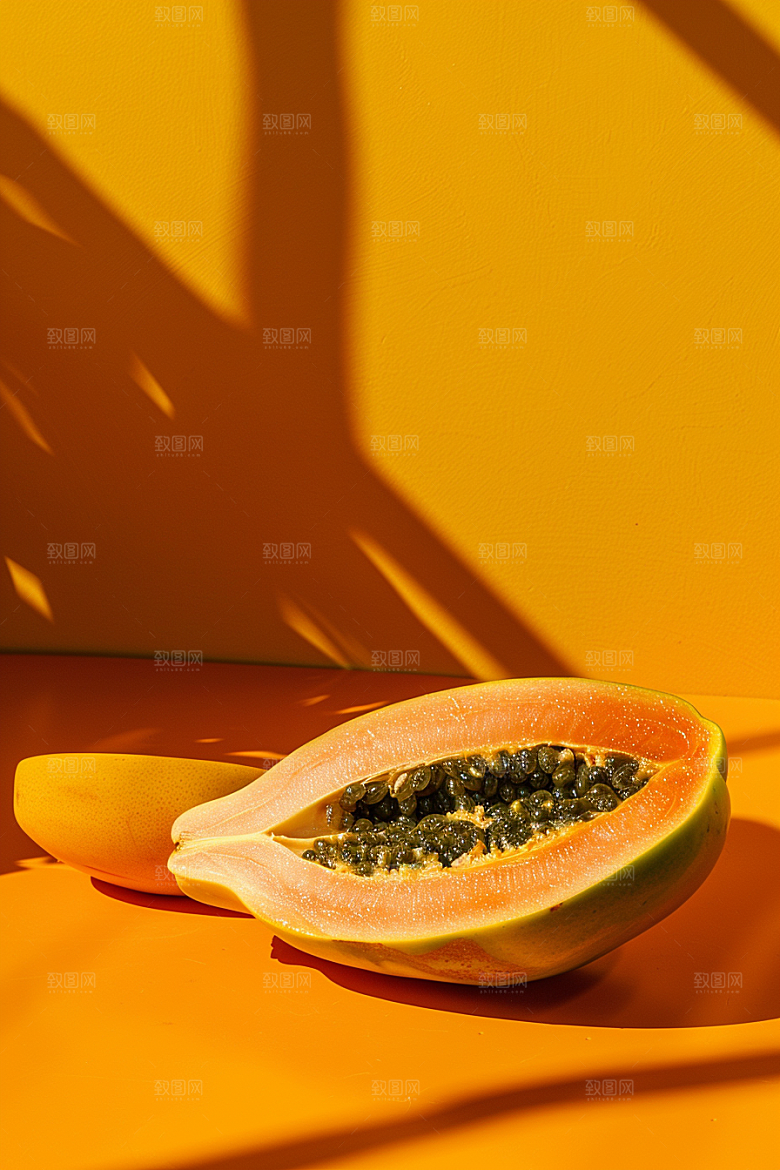 木瓜食材香甜摄影图