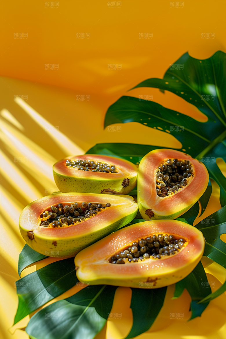 木瓜香甜食材摄影图