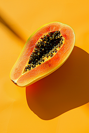 木瓜热带水果食材摄影图