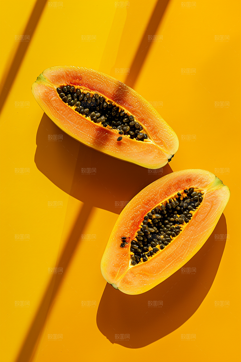 木瓜美食瓜果摄影图