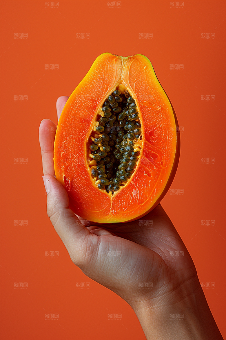 木瓜瓜果新鲜摄影图