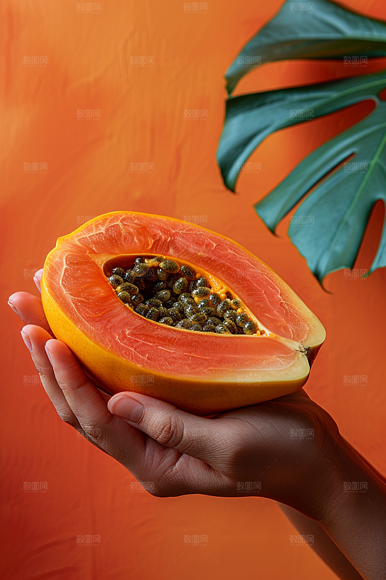 木瓜高清食材摄影图
