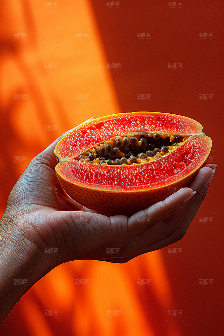 木瓜食材高清摄影图