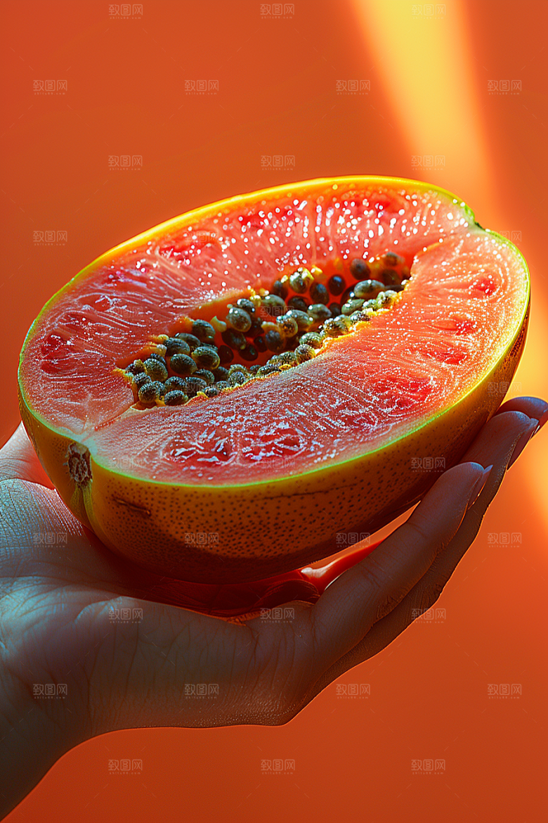 木瓜美味食材摄影图