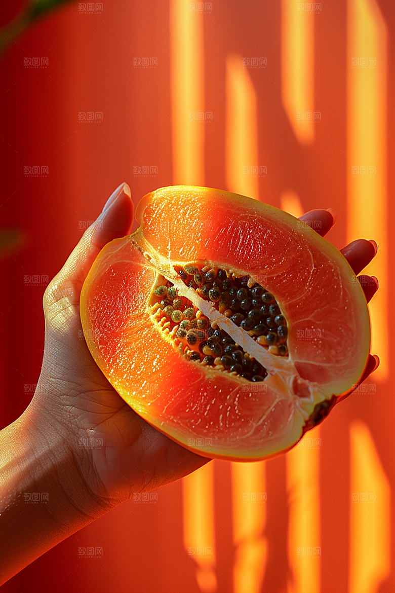 木瓜瓜果美食摄影图