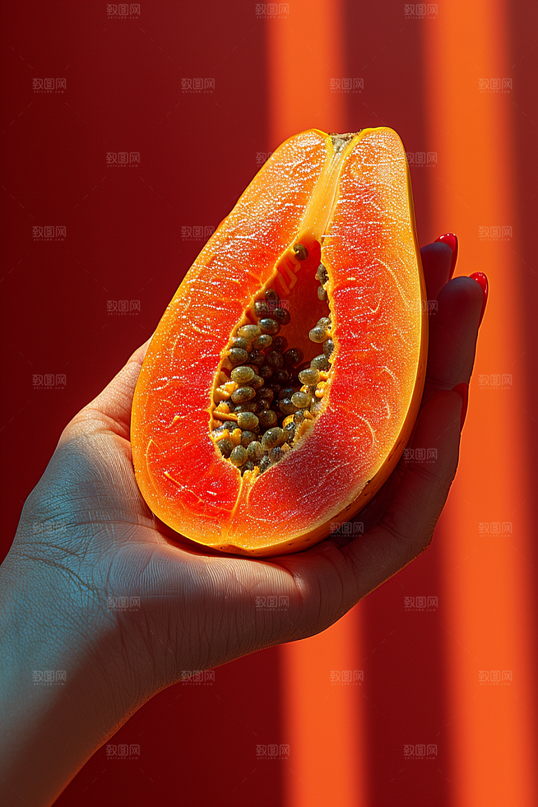 木瓜香甜瓜果摄影图