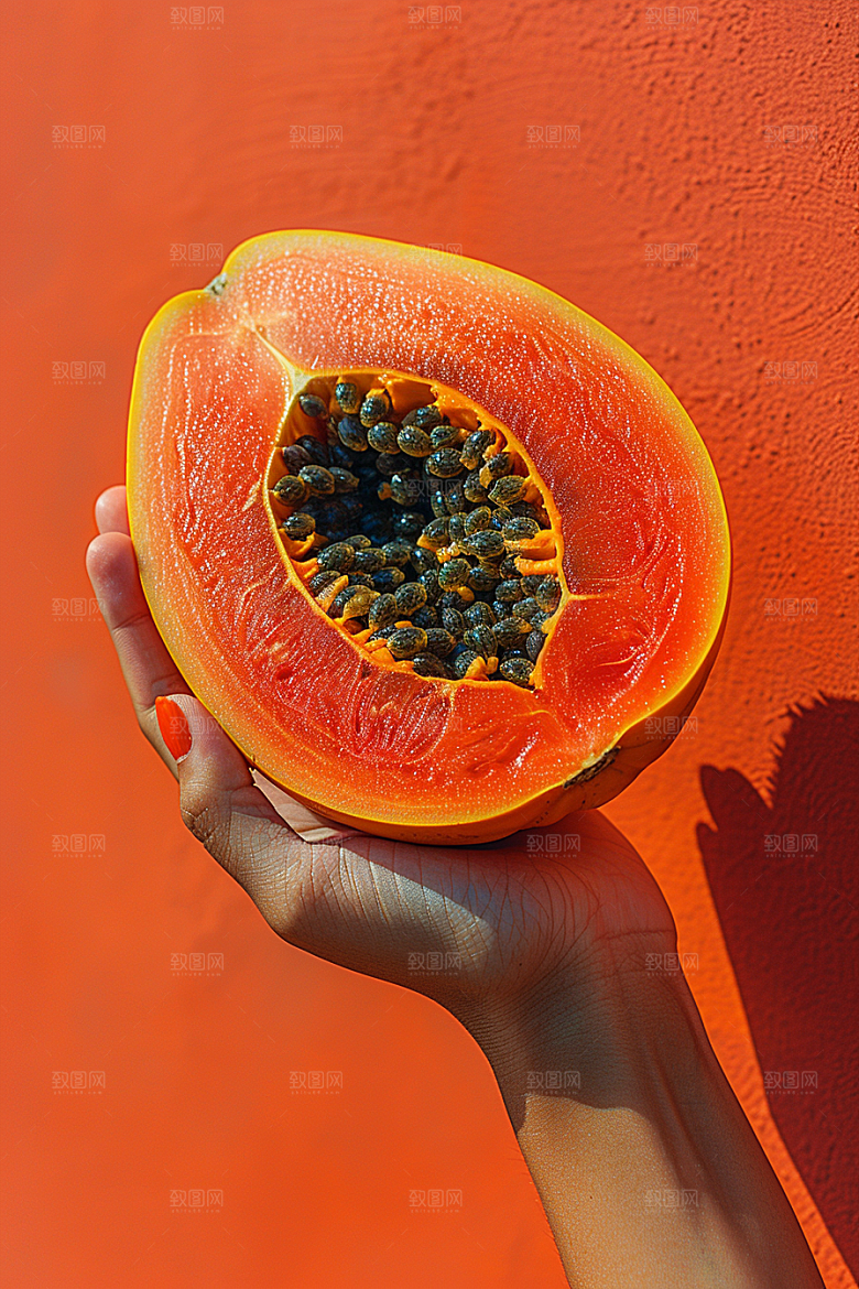 木瓜美食香甜摄影图