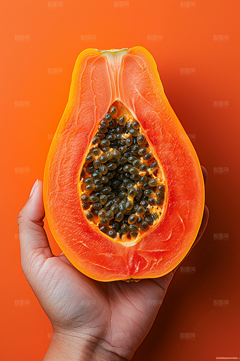 木瓜食材美食摄影图