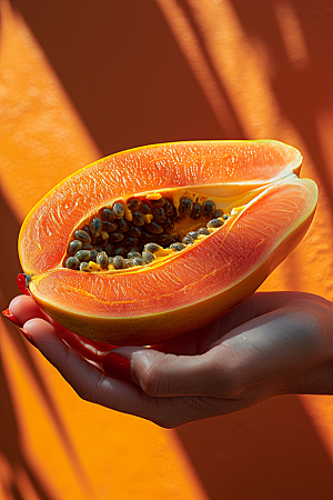 木瓜美食热带水果摄影图