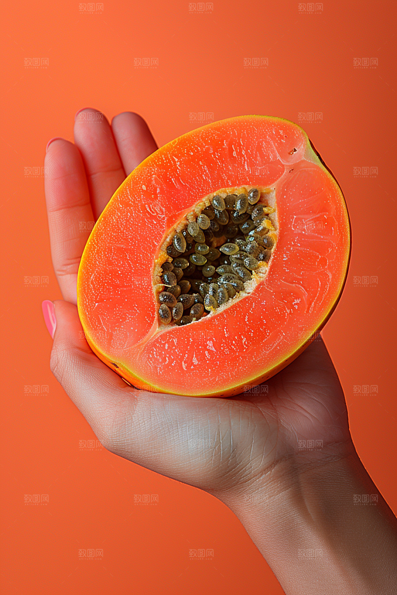 木瓜美食新鲜摄影图