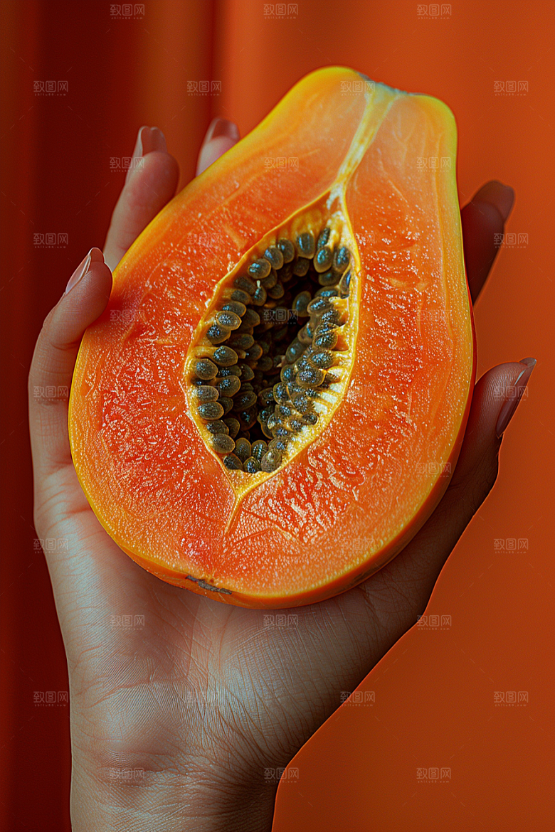 木瓜自然新鲜摄影图