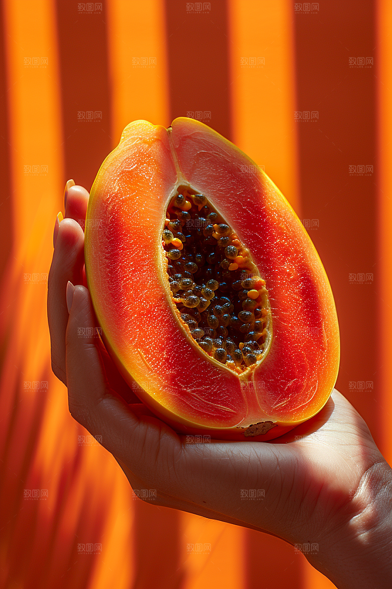 木瓜食材瓜果摄影图