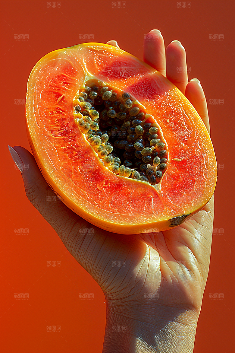 木瓜美食热带水果摄影图