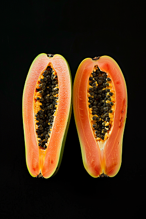 木瓜热带水果美食摄影图