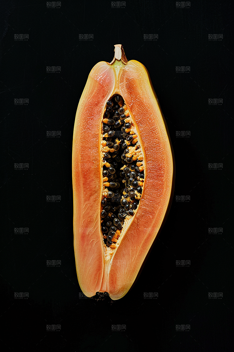 木瓜热带水果美食摄影图