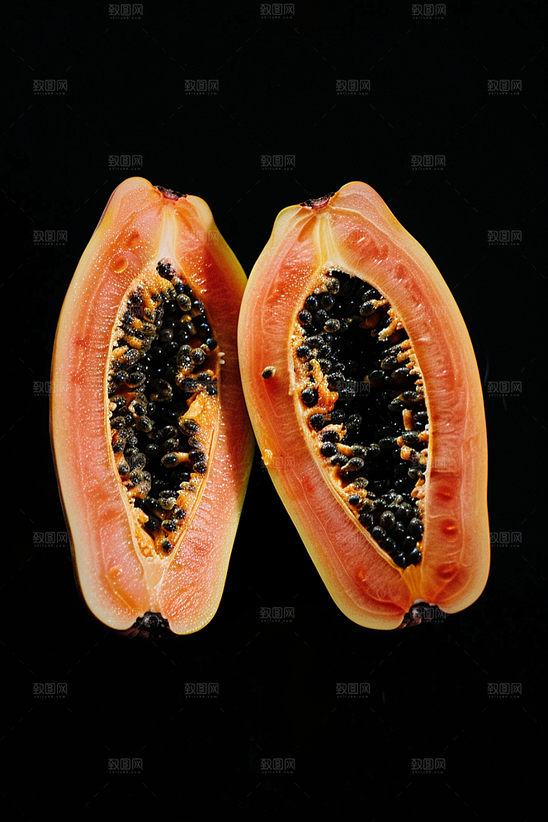 木瓜瓜果食材摄影图