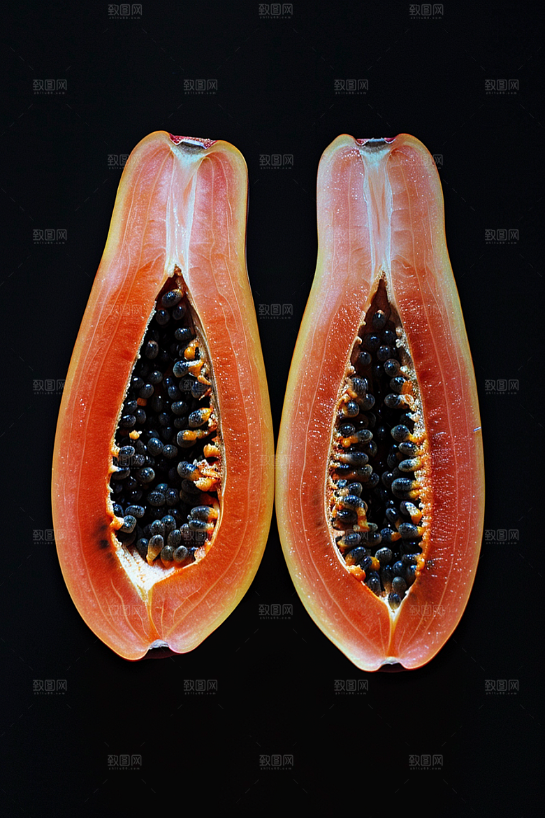 木瓜美食新鲜摄影图