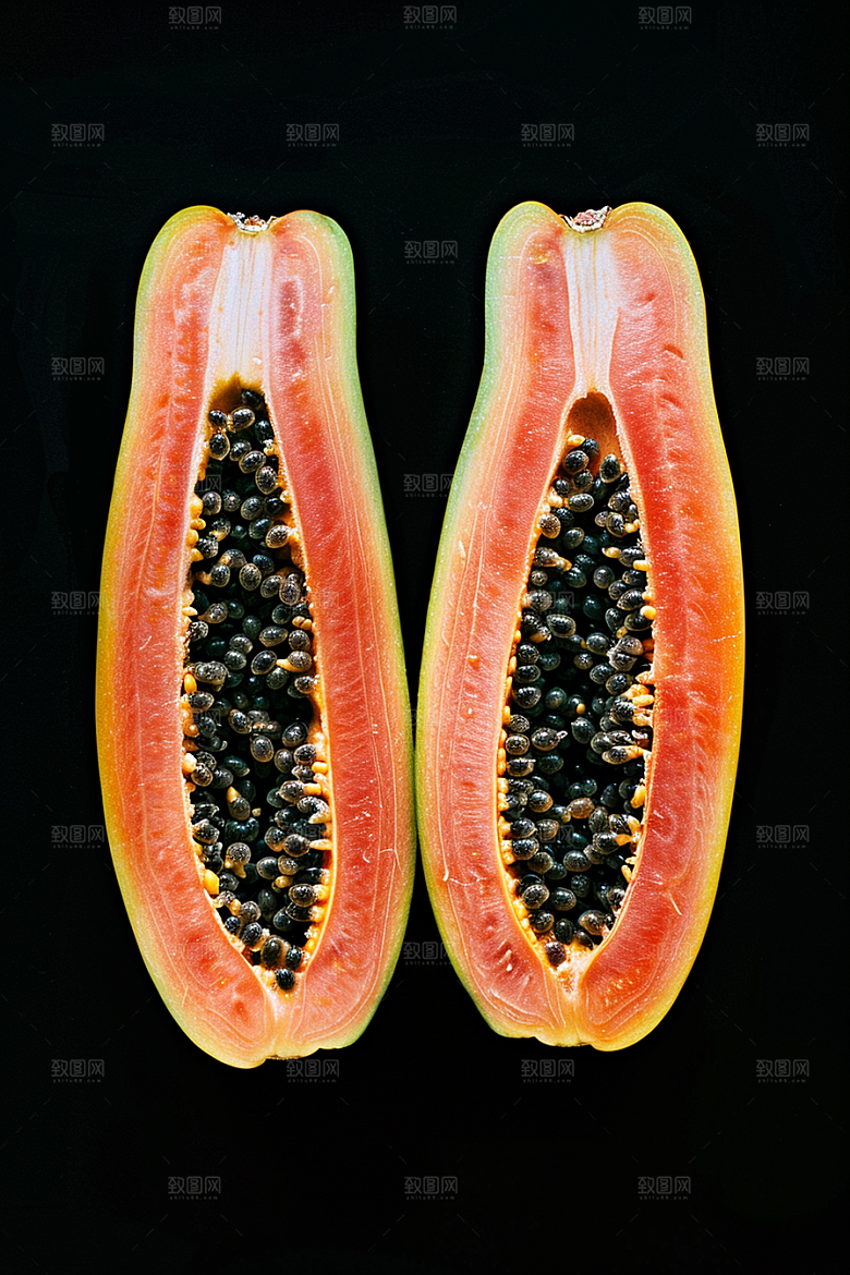 木瓜自然食材摄影图