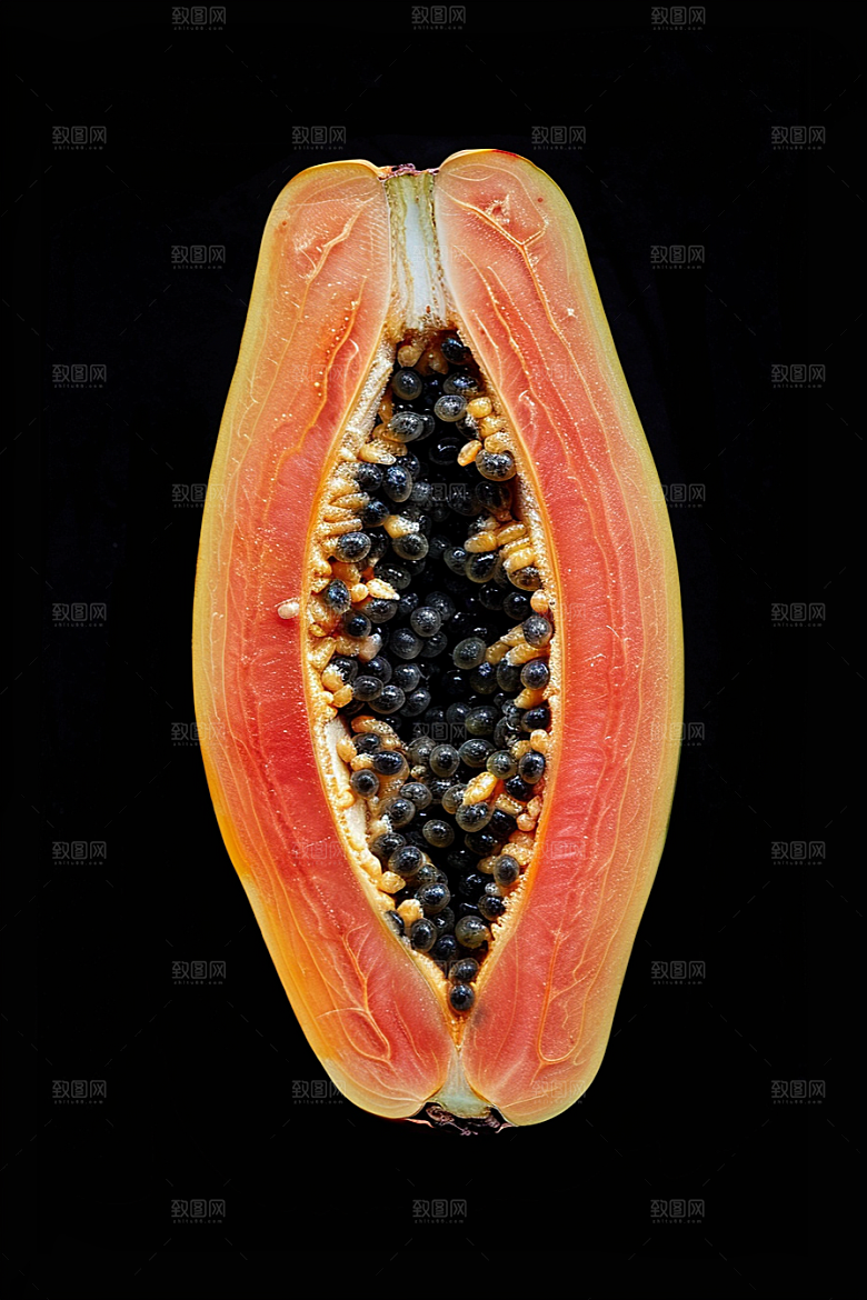 木瓜热带水果食材摄影图