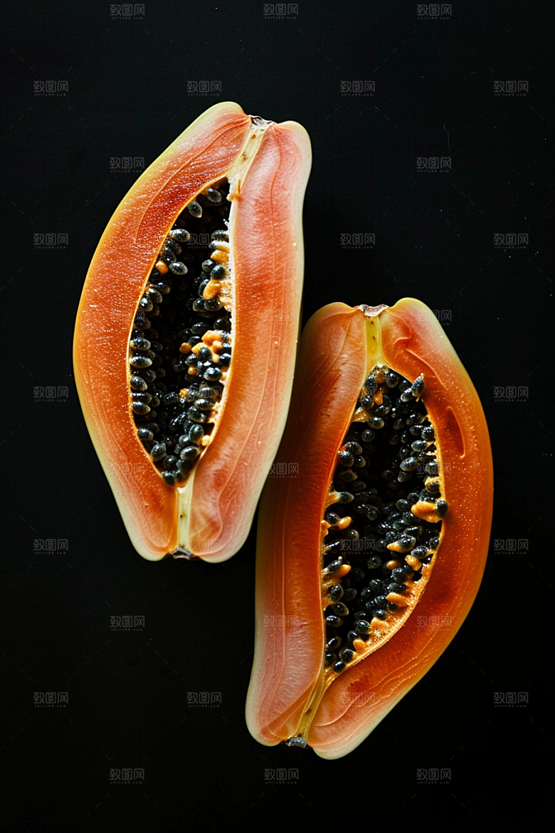 木瓜热带水果食材摄影图
