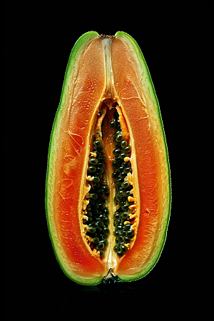 木瓜热带水果自然摄影图
