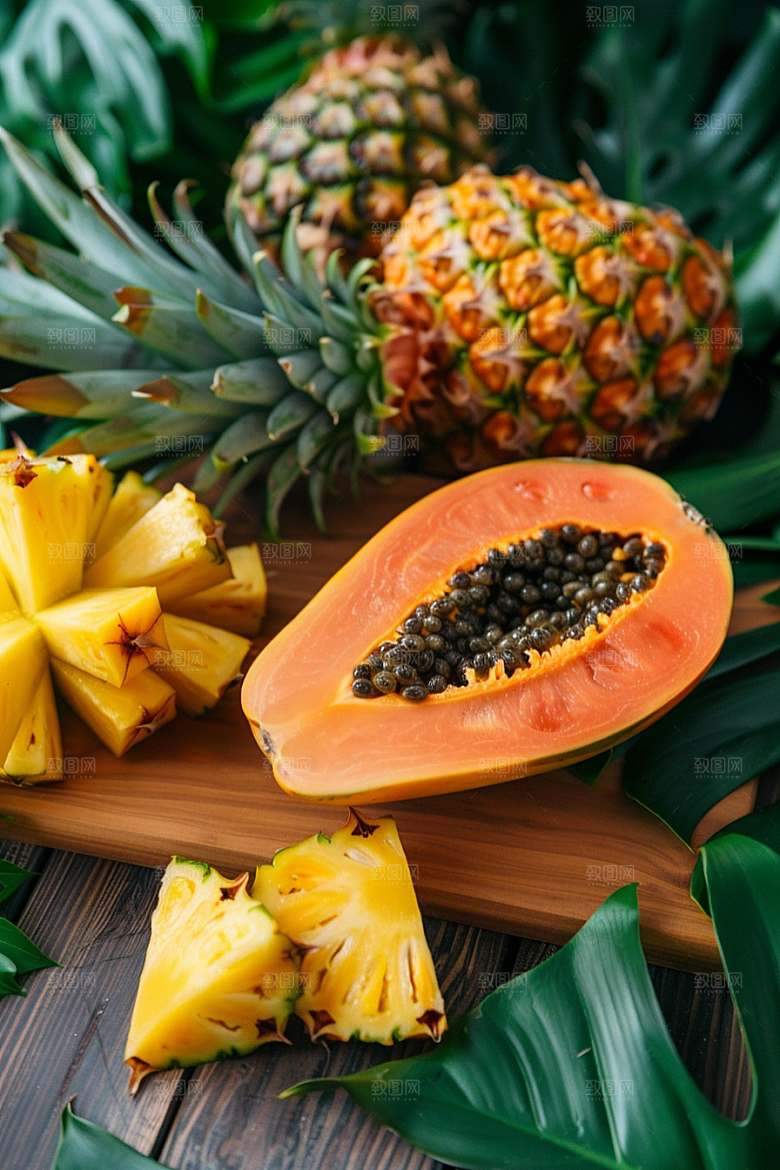 木瓜食材瓜果摄影图