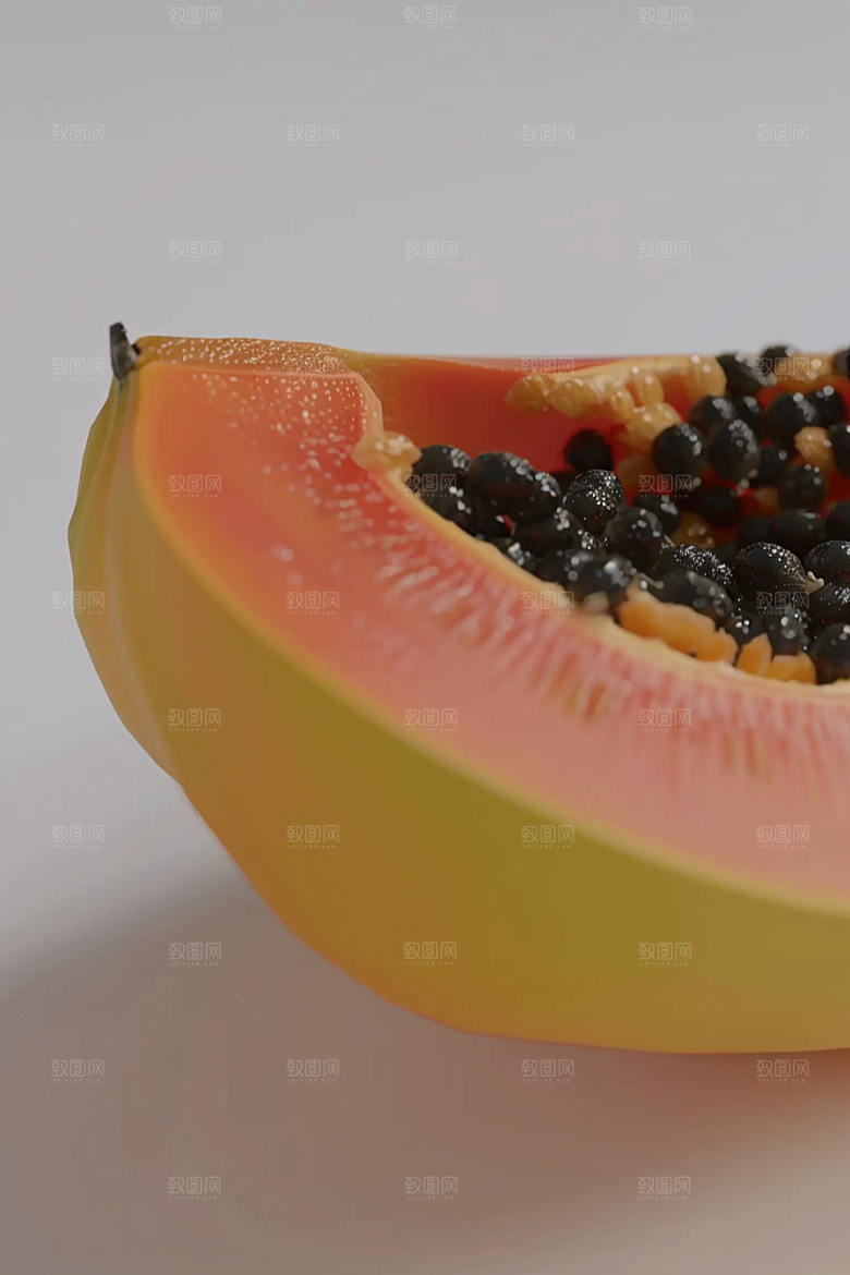 木瓜美食新鲜摄影图