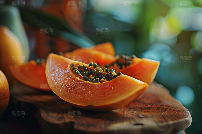 木瓜美食瓜果摄影图