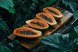 木瓜食材香甜摄影图