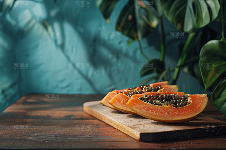 木瓜瓜果美食摄影图