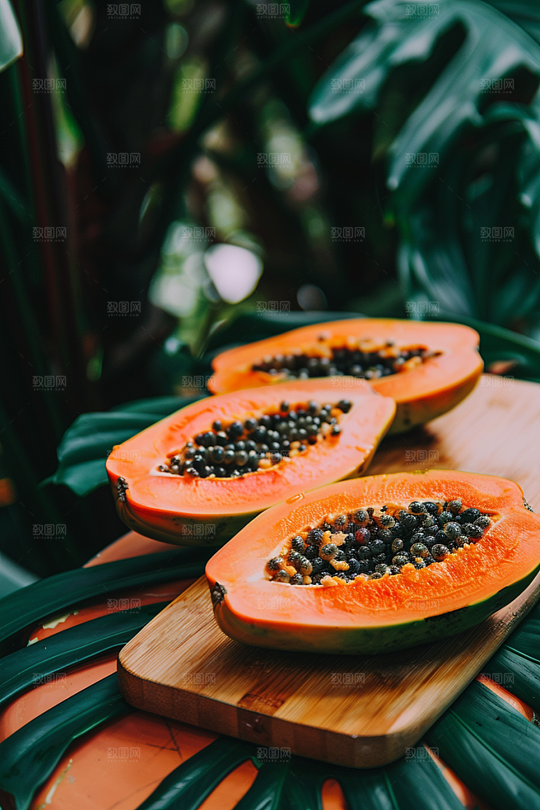 木瓜自然新鲜摄影图