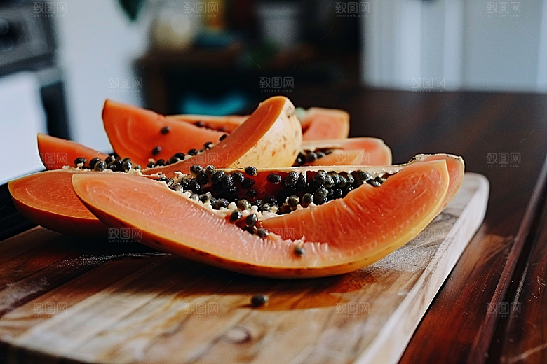 木瓜香甜美味摄影图
