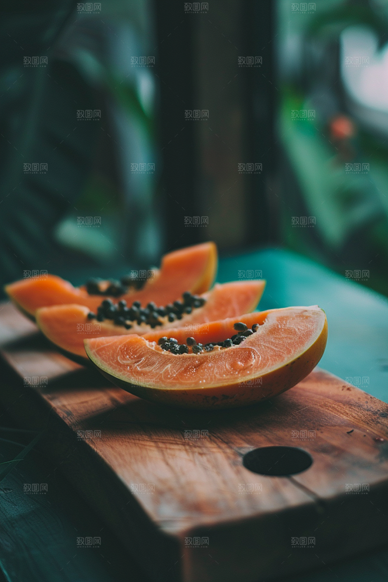 木瓜热带水果高清摄影图