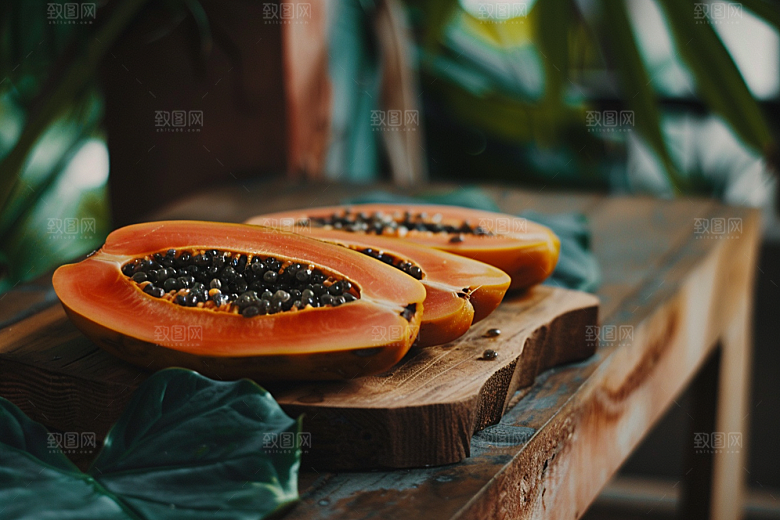 木瓜食材香甜摄影图