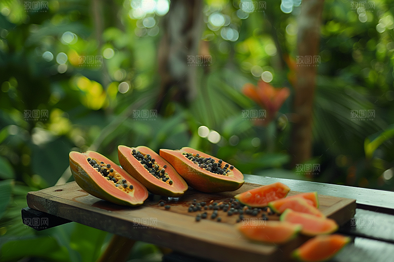 木瓜食材高清摄影图