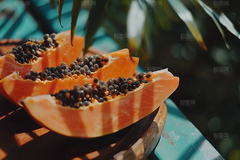 木瓜瓜果新鲜摄影图