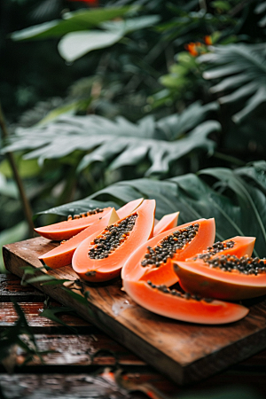 木瓜美味热带水果摄影图