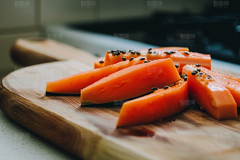 木瓜美食香甜摄影图
