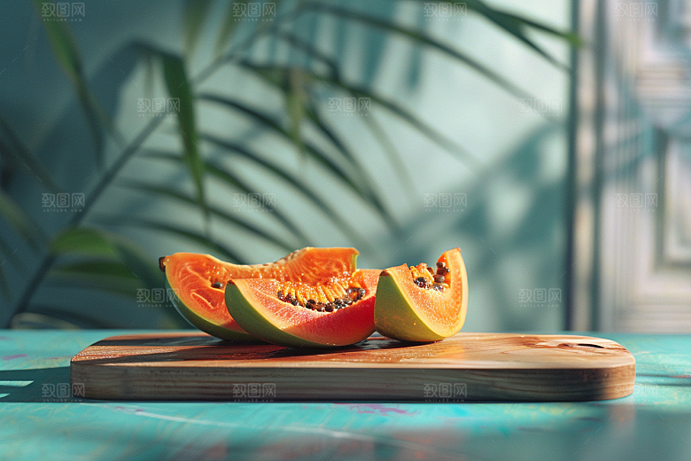 木瓜美食瓜果摄影图