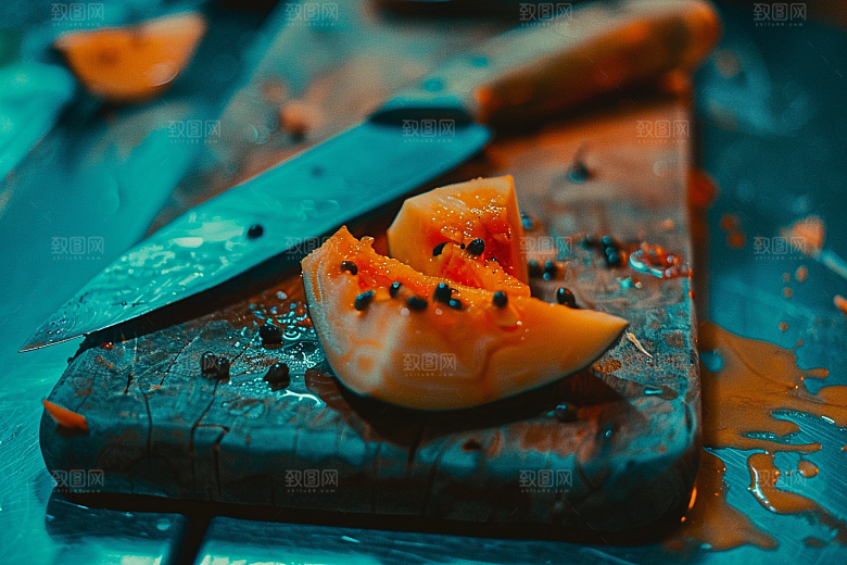 木瓜食材热带水果摄影图