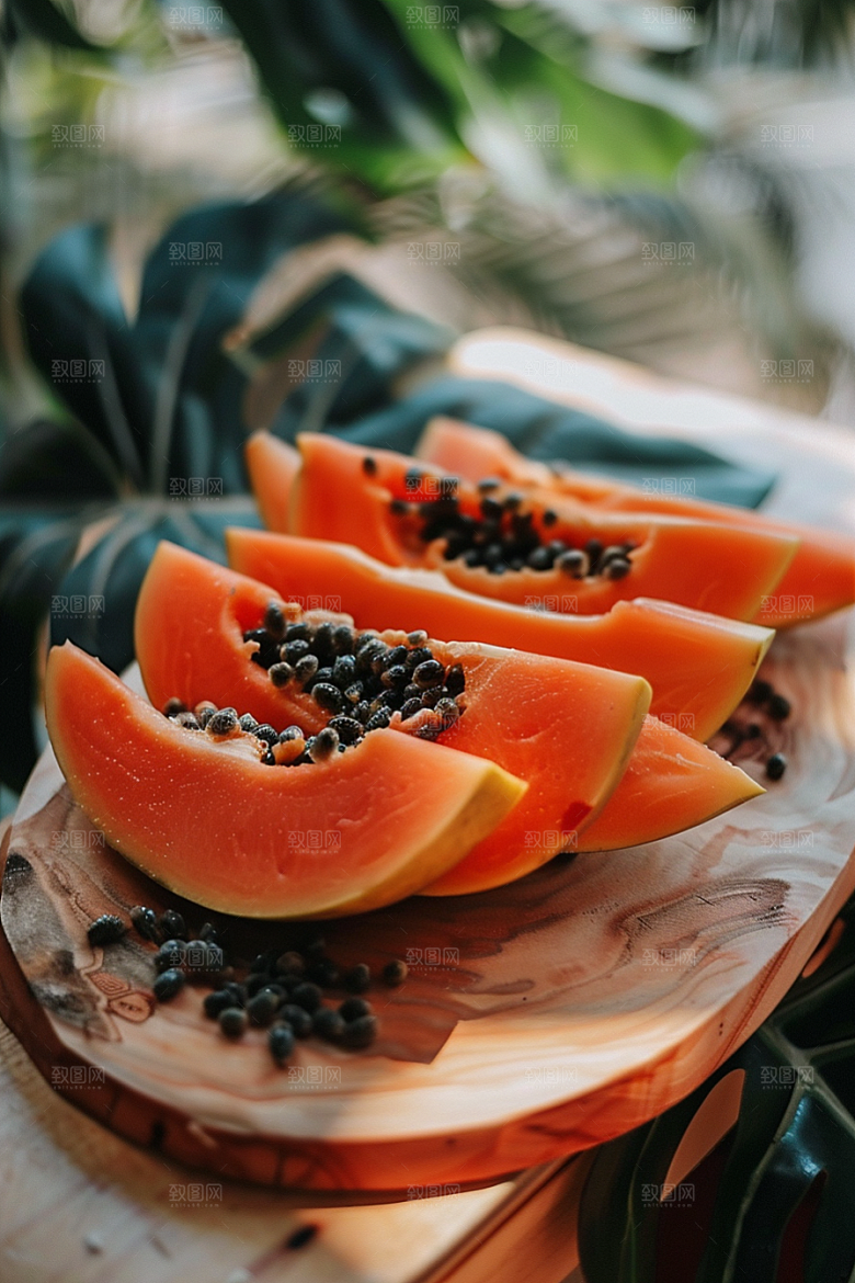 木瓜热带水果高清摄影图