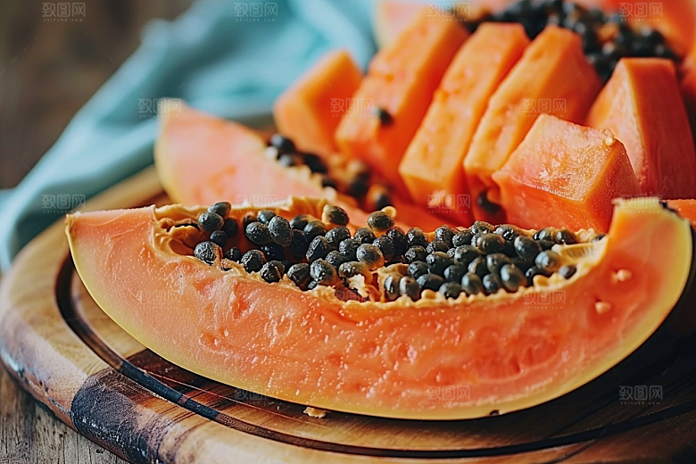 木瓜瓜果美食摄影图