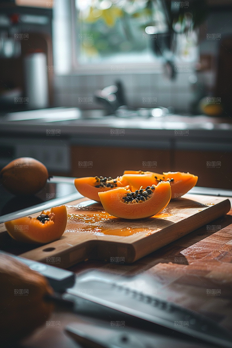 木瓜美食食材摄影图