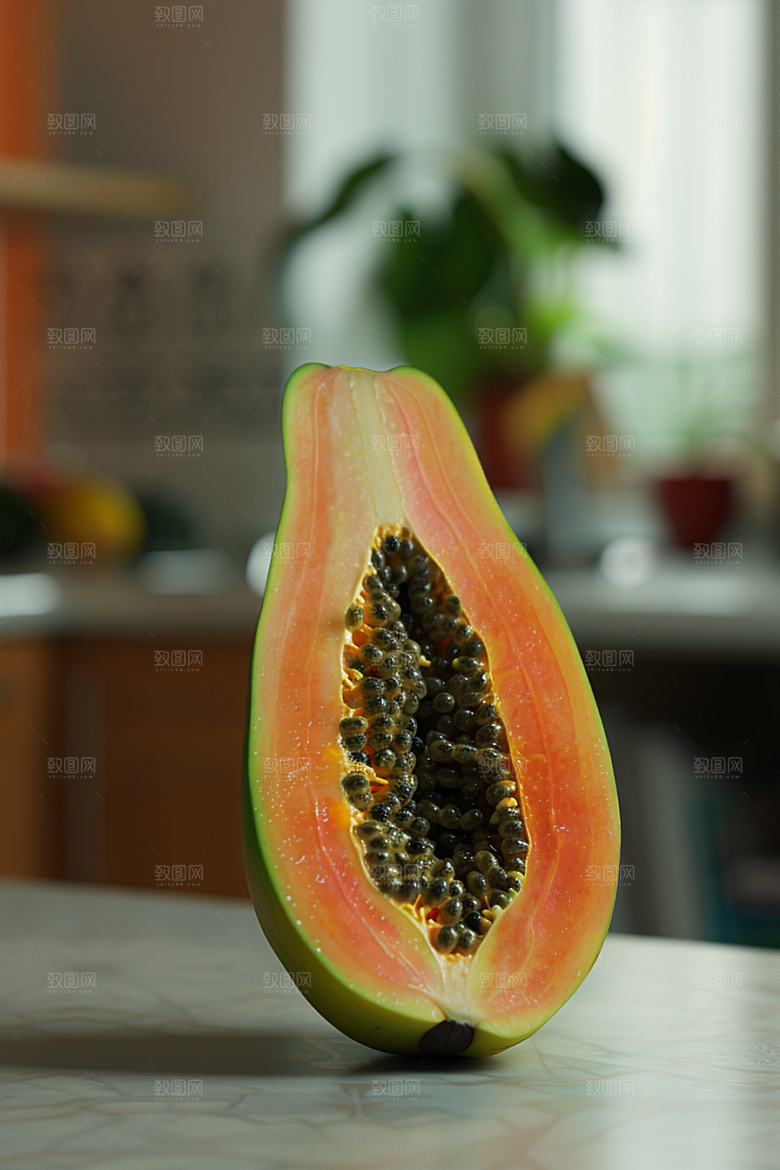 木瓜食材美食摄影图