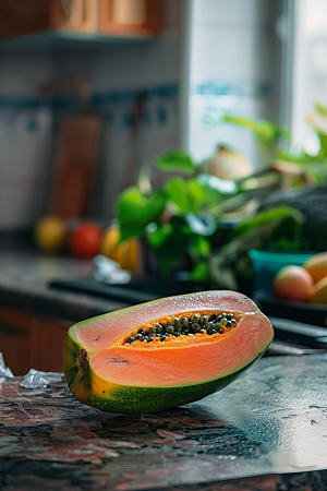 木瓜美食食材摄影图