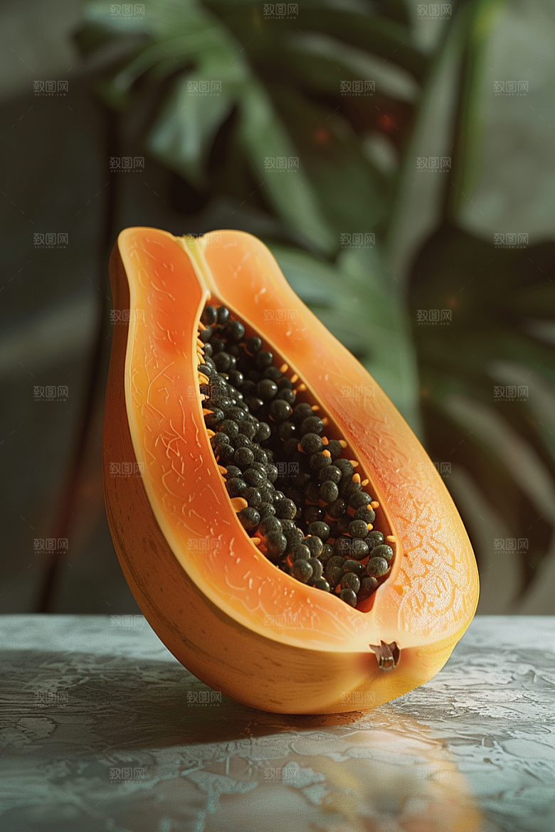 木瓜食材新鲜摄影图