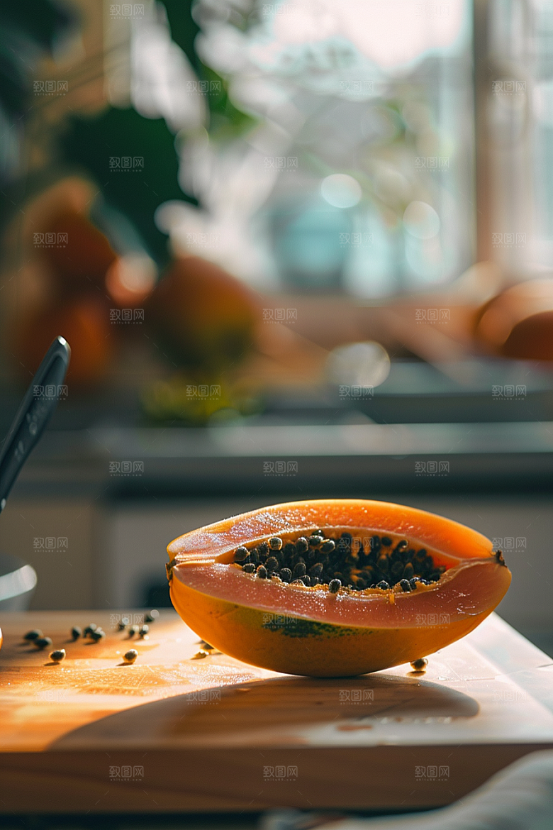 木瓜美食香甜摄影图